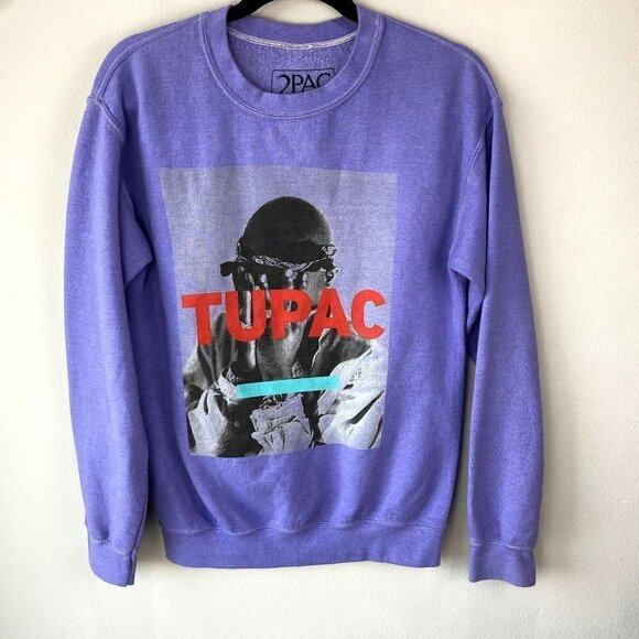 TUPAC Graphic Sweatshirt Purple S - Picture 1 of 8